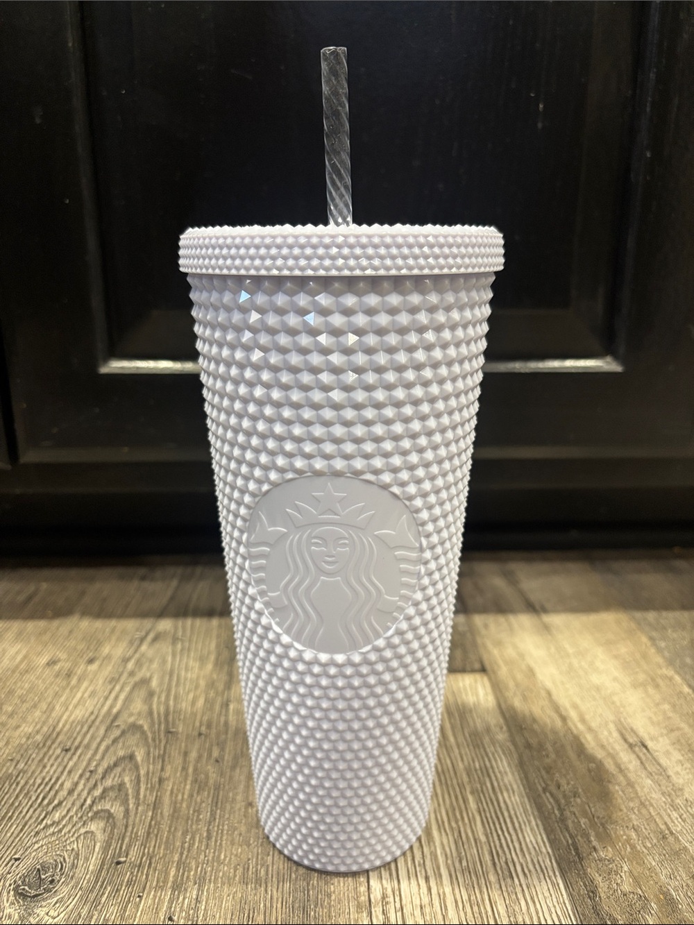 Starbucks White Textured Studded Reusable Cup with Clear Straw